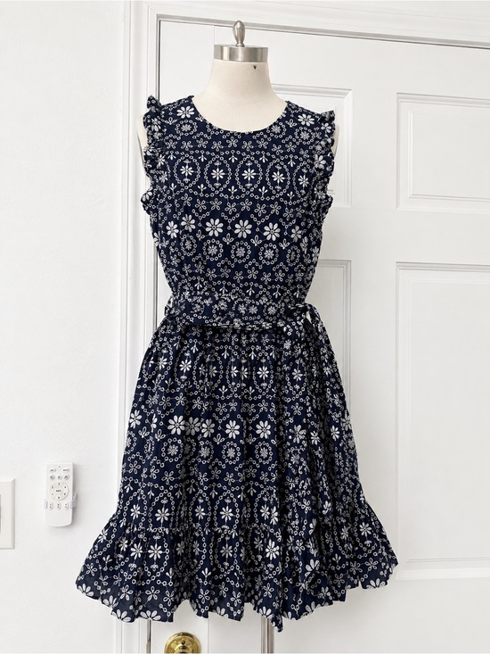 kate spade Dresses & Skirts - kate spade Navy and White Floral Ruffle Tie-Waist Mini Dress